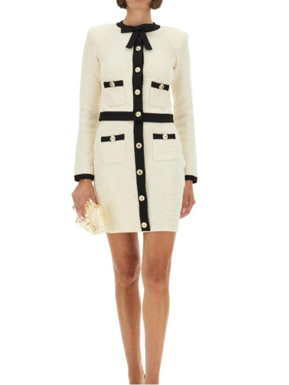 Self Portrait Cream Tweed Skirt/ Blazer Set